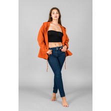 Müslin Kadın Kapüşonlu Ceket