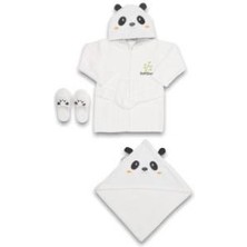 Nessiworld   Baby Panda Bebe Bornoz Seti 30037 Beyaz