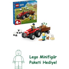 LEGO City Römorklu Kırmızı Çiftlik Traktörü ve Koyun 60461-4 Yaş ve Üzeri Çocuklar Için Yaratıcı Oyuncak Yapım Seti, Doğum Günü Hediyesi (116 Parça)