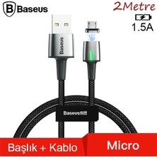 Baseus Zinc Magnetic USB Kablo Şarj Android Mikro Başlık 2metre 1.5A-(5775) - ETC9777-4846