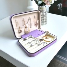 Büyük Boy Takı Kutusu ve Organizer, Seyahat Çantası, Mor Renk