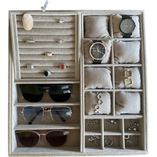 Kahverengi Çekmece Içi Yastıklı Takı ve Saat Düzenleyici