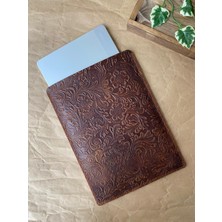 Alesta Leather Atelier (Isim Yazıyoruz) El Yapımı Hakiki Deri Laptop / Macbook / Bigisayar / Ipad / Tablet Kılıfı