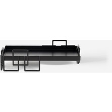 Siyah Kare Ayaklı Metal 2'li Sunum Tepsisi, Çok Amaçlı Düzenleyici