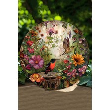 Kuş ve Çiçek Desenli Uv Baskı Mdf Duvar Süsü – 33X33 cm & 20X20 cm DT180