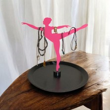 Pembe Kız Balerin Takı Düzenleyici, Zarif ve Şık Tasarım, Şeffaf ve Kullanışlı