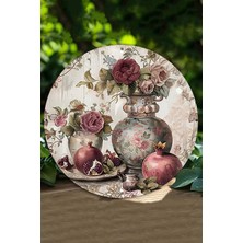 Dekoratif Nar ve Gül Temalı Uv Baskı Mdf Duvar Süsü – 33X33 cm & 20X20 cm DT191