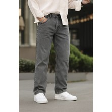Erkek Jeans Bol Paça Füme Baggy Kot Pantolon