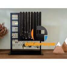 Şık Siyah Ahşap Takı ve Kolye Standı, Kullanışlı ve Estetik Tasarım