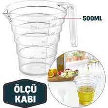 Şeffaf 500 ml Çok Amaçlı Ölçü Kabı, Dayanıklı ve Pratik Kullanım Sağlar