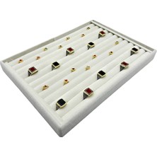 Beyaz Yüzük ve Koldüğmesi Tablası Rulo Süet Şık ve Zarif Tasarım