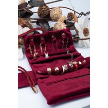 Katlanabilir Bordo Takı ve Seyahat Çantası, Pratik ve Şık Saklama Çözümü