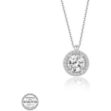  Tek Taş Çember  925 Ayar Gümüş Kolye