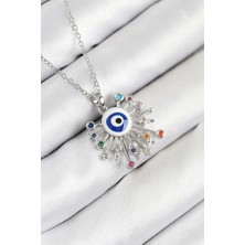 Çarşı Point 316l Çelik Zirkon Taşlı Nazar Model Gold Renk Kadın Kolye