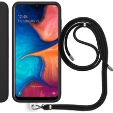 Piyasa Sepeti Samsung Galaxy A20 (A205F) İp Askılı Silikon Kılıf Siyah