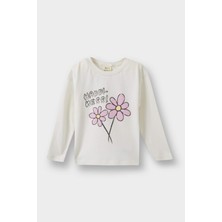 DeFacto Bisiklet Yaka Çiçekli Uzun Kollu Tişört Kız Bebek E9008A525AU