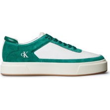 Calvin Klein Beyaz - Yeşil Erkek Sneaker Basket Cupsole Laceup Lth-Su