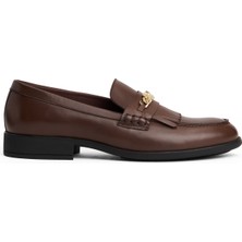 Tommy Hilfiger Deri Koyu Kahve Kadın Loafer FW0FW08971GV0