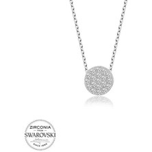 Tutaste Jewellery Tek Taş Çember  925 Ayar Gümüş Kolye