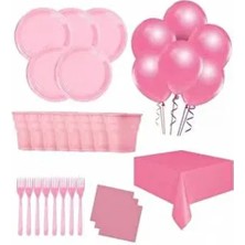 Mini Party Store 25 Kişilik Ekonomik Pembe Konseptli Doğum Günü Parti Seti