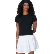 Sweaty Betty Athlete Crop Seamless Workout Kadın Siyah Tişört