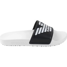 Emporio Armani XVPS04 XN747 D850 Erkek Terlik Beyaz Siyah