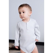 Ayarlanabilir Çıtçıtlı Modal Bebek Body Uzun Kollu Mavi Zıbın