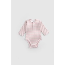 Ayarlanabilir Çıtçıtlı Modal Bebek Body Uzun Kollu Pembe Zıbın