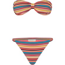 Renkli Stripe Starplez Bikini
