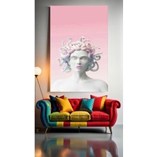 Özkacar Group Soyut Medusa Pudra Renkler V1 Ev Duvar Salon Güzellik Salonu Ofis Dükkan Dekarasyon Kanvas Tablo