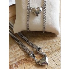 2'li Mıknatıslı Kalp Kolye ve Bileklik Takımı-Sevgili ve Arkadaşlık Hediyesi, Özel Günler Için