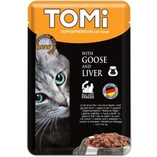 Tomi 100 gr Kaz & Ciğer Pouch Kedi Maması İstiridye Tadıyla Yetişkin Kediler İçin Özel Formül