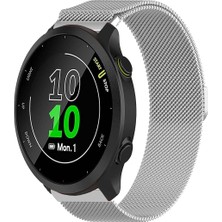 Garmin Forerunner 158 ile Uyumlu Kordon Hasır Metal Örgü Mıknatıslı Milano Kayış
