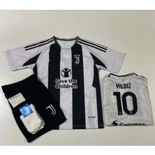 Juventuss Yeni Sezon Kenan Yıldız Iç Saha Çocuk Forması 4'lü Set Çorap+Bileklik Hediyeli