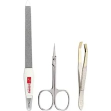 Profesyonel Bakım Seti Manikür Makası 2022 N + Tırnak Törpüsü 5151/7 + Cımbız 7335 Düz