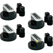 Arçelik Uyumlu Ocd T 651 Es Gazlı Ocak Düğmesi Takımı – 4’lü Siyah Çizgili