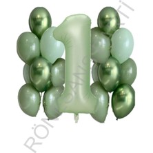 Rönesans Parti Kırmızı Renk Kalp Yıldız Fiyonk Rakam Folyo Balon Seti Yaş 9