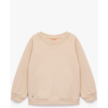 Pamuklu Uzun Kollu Bisiklet Yaka Basic Sweatshirt