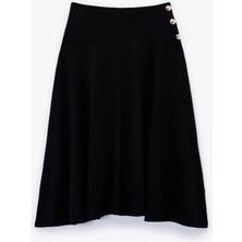 Koton Metal Düğme Aksesuarlı Midi Kloş Etek