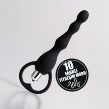 Yüksek Kalite Silikon 10 Farklı Mod Titreşimli Anal Vibratör Boğumlu Uyarıcı Vajinal Zevk Vibratörü