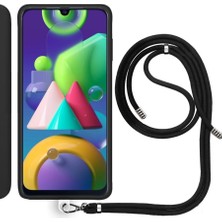 Piyasa Sepeti Samsung Galaxy M21 (M215F) İp Askılı Silikon Kılıf Siyah