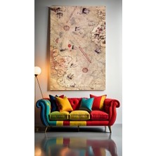 Özkacar Group Piri Reis Haritası Ev Duvar Salon Güzellik Salonu Ofis Dükkan Dekarasyon Kanvas Tablo