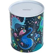 Belirtilmemiş Msc Dev Boy Metal Açılmaz Kumbara Renkli Dinozor Desenli Çocuklara Uygun Eğlenceli Tasarım