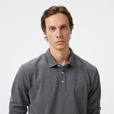 Nautica Erkek Gri Classic Fit Uzun Kollu Polo Yaka T-Shirt K57042T.00E
