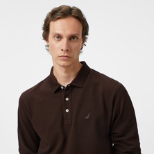Nautica Erkek Kahverengi Classic Fit Uzun Kollu Polo Yaka T-Shirt K57042T.20C
