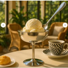 Paslanmaz Çelik Sunumluk Dondurmalık - Küçük Tatlı Kupaları Atıştırmalık Puding Sunum - 8cm*8cm