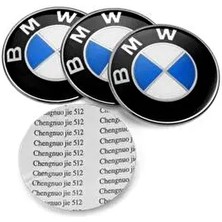 Bmw Logolu 65 mm 4 Adet  Alüminyum Jant Göbek Stıcker