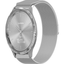 Garmin Vivomove 3 ile Uyumlu Kordon Hasır Metal Örgü Mıknatıslı Milano Kayış