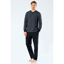 Cacharel 2197 Füme Erkek Jakarlı Noktalı Patlı Pijamatakımı