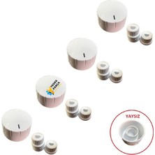 Luno Düğme 4 Lü Takımı Ankastre Set Üstü Ocak Düğmesi - Tip 3 Beyaz (Yaysız) Görselle Eşleştiriniz